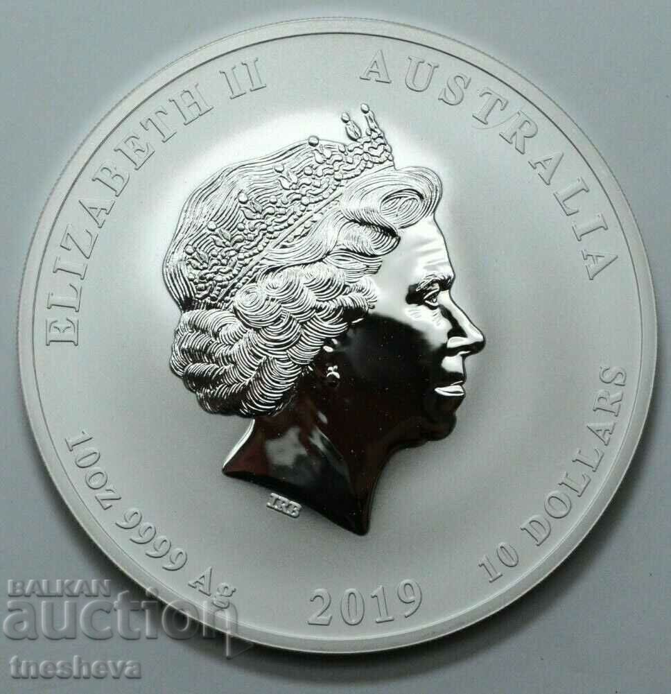 10 OZ SILVER 2019 - ANUL PORCULUI - AUSTRALIA LUNAR cu preț 1588.00 BGN | € 811.93