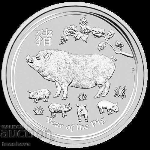 10 OZ SILVER 2019 - YEAR OF THE PIG - ΣΕΛΗΝΙΚΗ ΑΥΣΤΡΑΛΙΑ