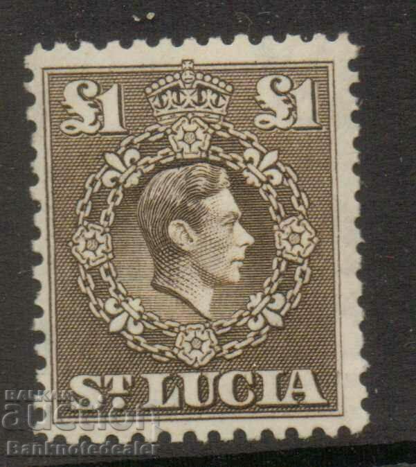 Sf. Lucia 1 Pound 1938-1948 Regele George VI MH