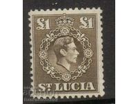 St. Lucia 1 Pound 1938-1948 King George VI MH