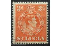 St. Lucia 1938-1948 SG # 133, 3d Orange