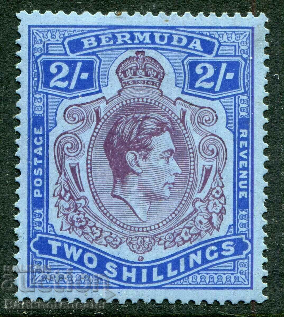 Bermude 2 Shillings 1938 SG116 MH cat pret. 100 GBP