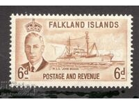 Falkland Islands 6d 1952 KGVI - MNH - Cat $ 14