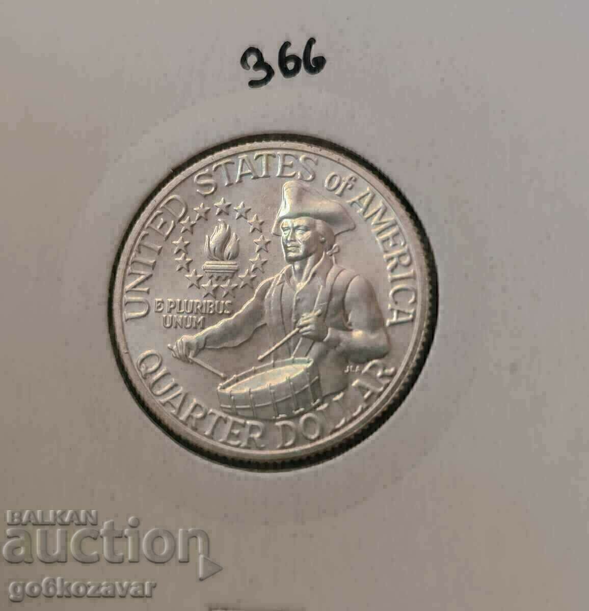 Сащ 25 цента 1976г Сребро ! Юбилейни Proof UNC Сащ 25 цента 1976г Сребро ! Юбилейни Proof UNC