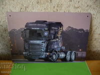 Metal plate Scania Scania truck truck big oil driver