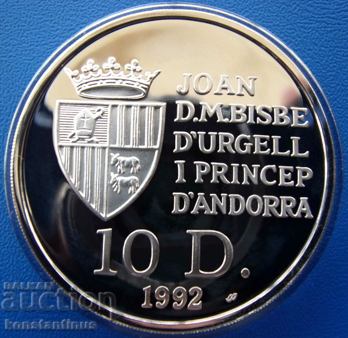 Andorra 10 Dinars 1992 UNC PROOF Very Rare with price € 63.91 | 125.00 BGN