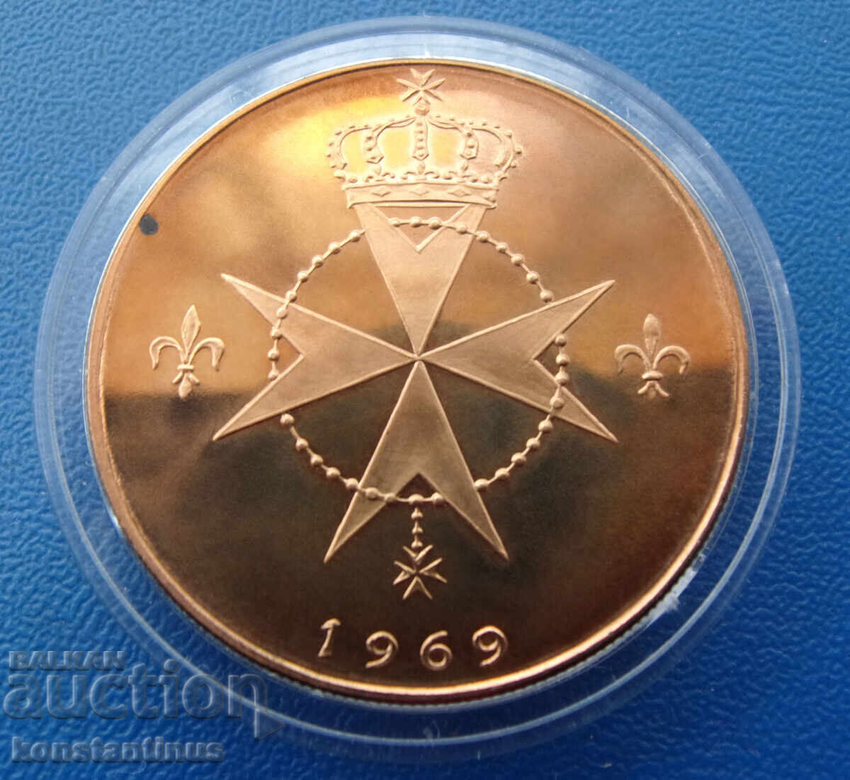 Malta - Ordinul Maltez 10 Grani 1969 UNC PROOF Foarte Rar cu preț € 40.00 | 78.23 BGN