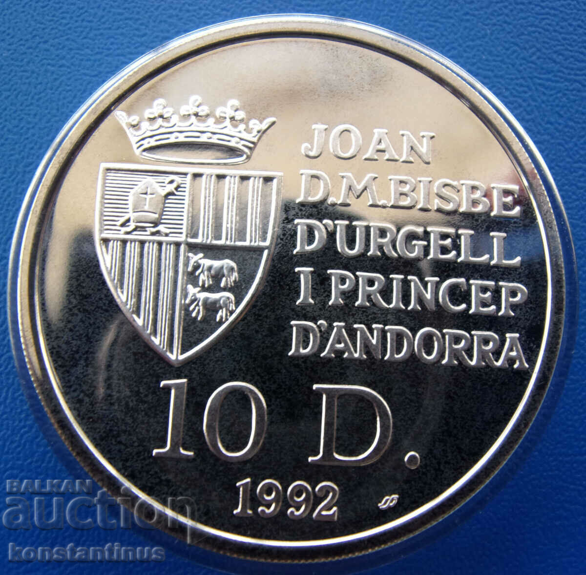 Andorra 10 Dinars 1992 UNC PROOF Very Rare with price € 63.91 | 125.00 BGN