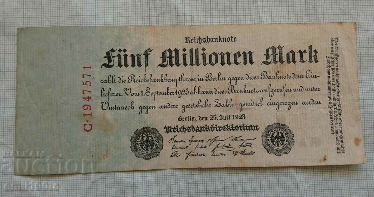 5 милиона марки 1923 г. Германия