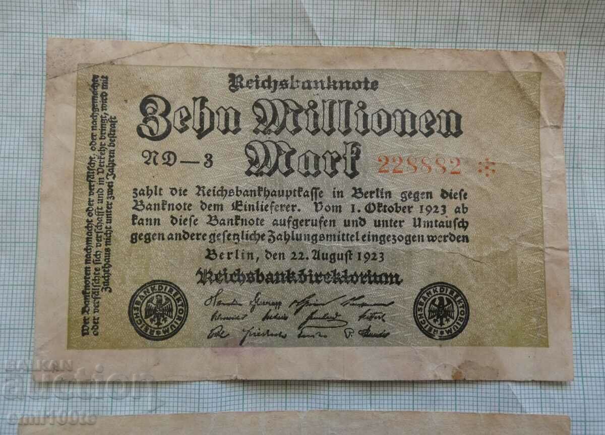 10 million marks 1923 Germany 2 pieces with price 7.00 BGN | € 3.58 10 million marks 1923 Germany 2 pieces with price 7.00 BGN | € 3.58