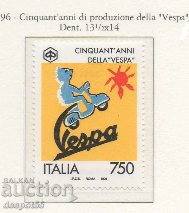 1996. Италия. 50 год.от производството на скутерите Vespa.