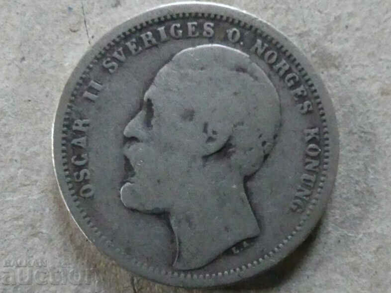 Sweden and Norway 1 crown 1875 Oscar ll silver with price 19.00 BGN | € 9.71 Sweden and Norway 1 crown 1875 Oscar ll silver with price 19.00 BGN | € 9.71