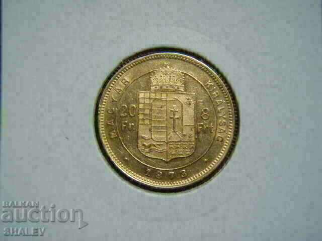 Auction  20 Francs / 8 Forint 1873 Hungary - XF/AU (gold)