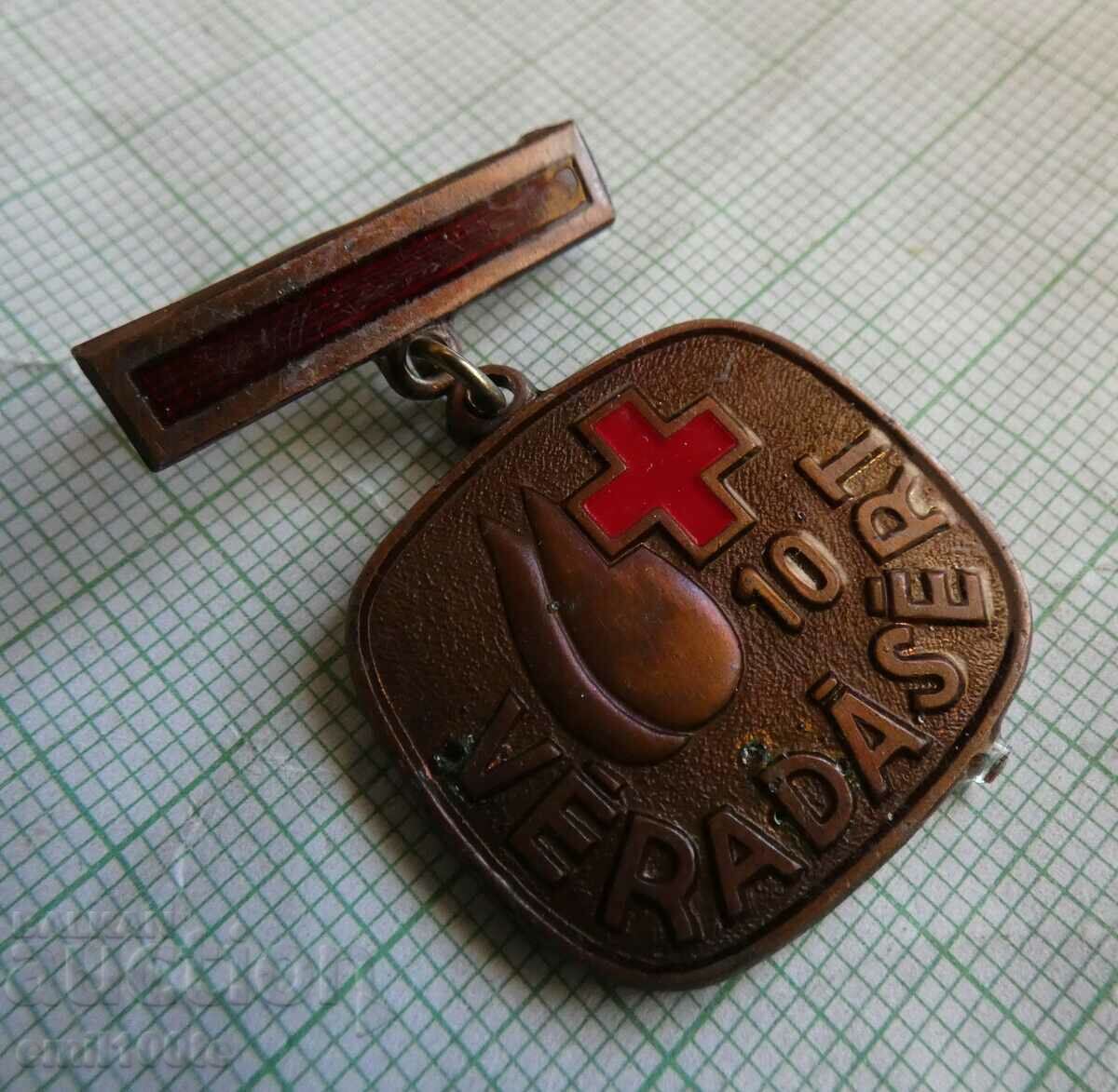 Badge - Blood donor Red Cross Hungary with price 5.00 BGN | € 2.56