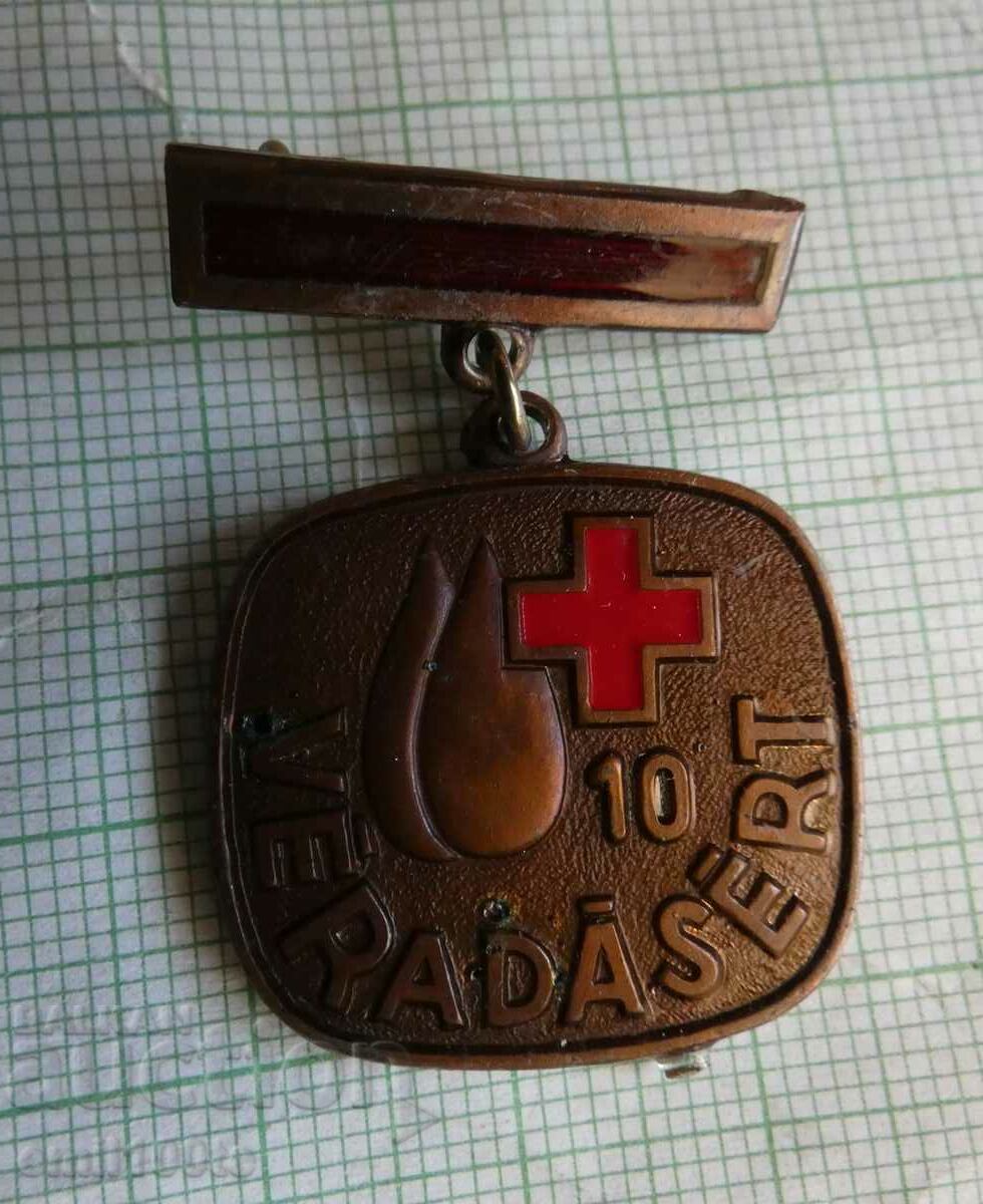 Insigna - Donator de sange Crucea Rosie Ungaria