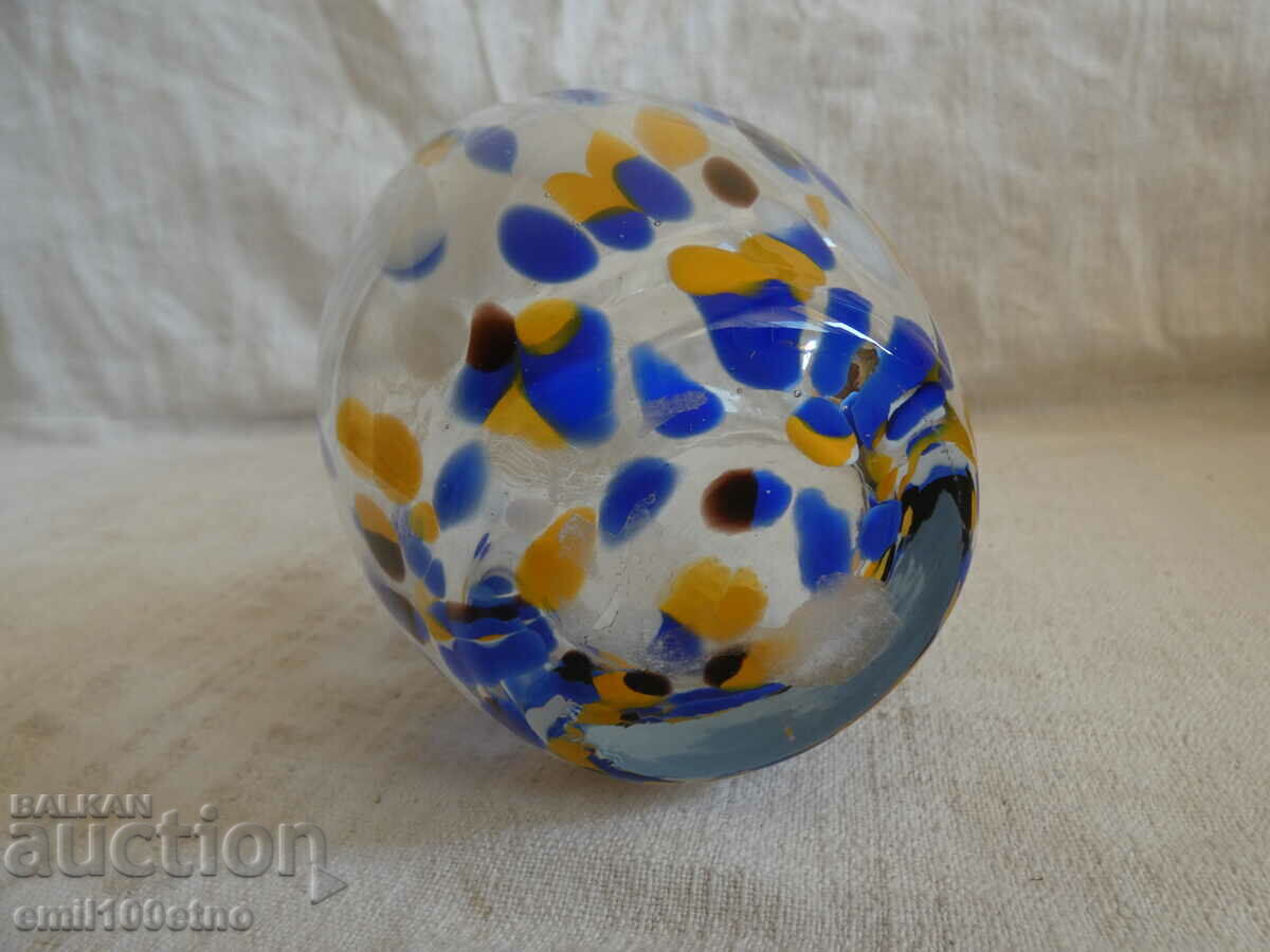 Beautiful glass vase with multicolored decorations - 5