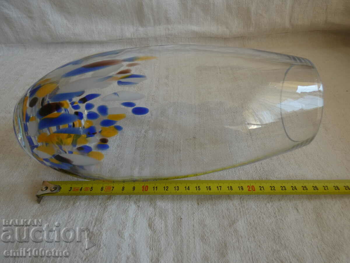 Beautiful glass vase with multicolored decorations - 6