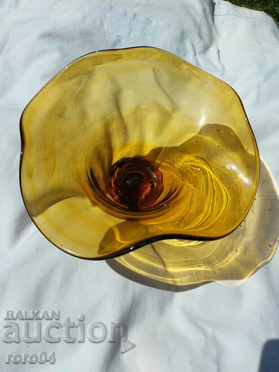 СТАРА СТЪКЛЕНА КУПА - ФРУКТИЕРА