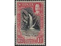 ST. LUCIA 4d GVI SG119 black and red brown
