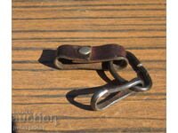 old bracket with leather strap steel clip for military knife