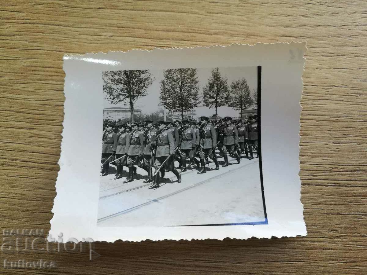 Old photo military parade