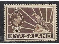 Nyasaland 1938 - 44 KGV1 1 / 2d Brown MM SG 130a