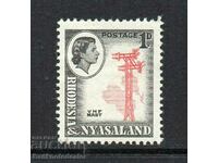 Rhodesia și Nyasaland - 1959-62, 1d Carmine și Negru (sg19) Mi