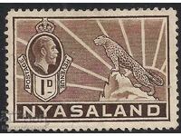 Nyasaland 1934 - 35 KGV 1d Brown No gum unused SG 116