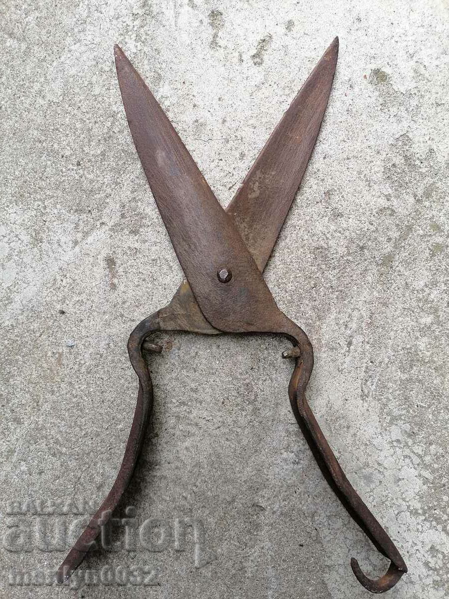 Old hand forged scissors wrought iron primitive