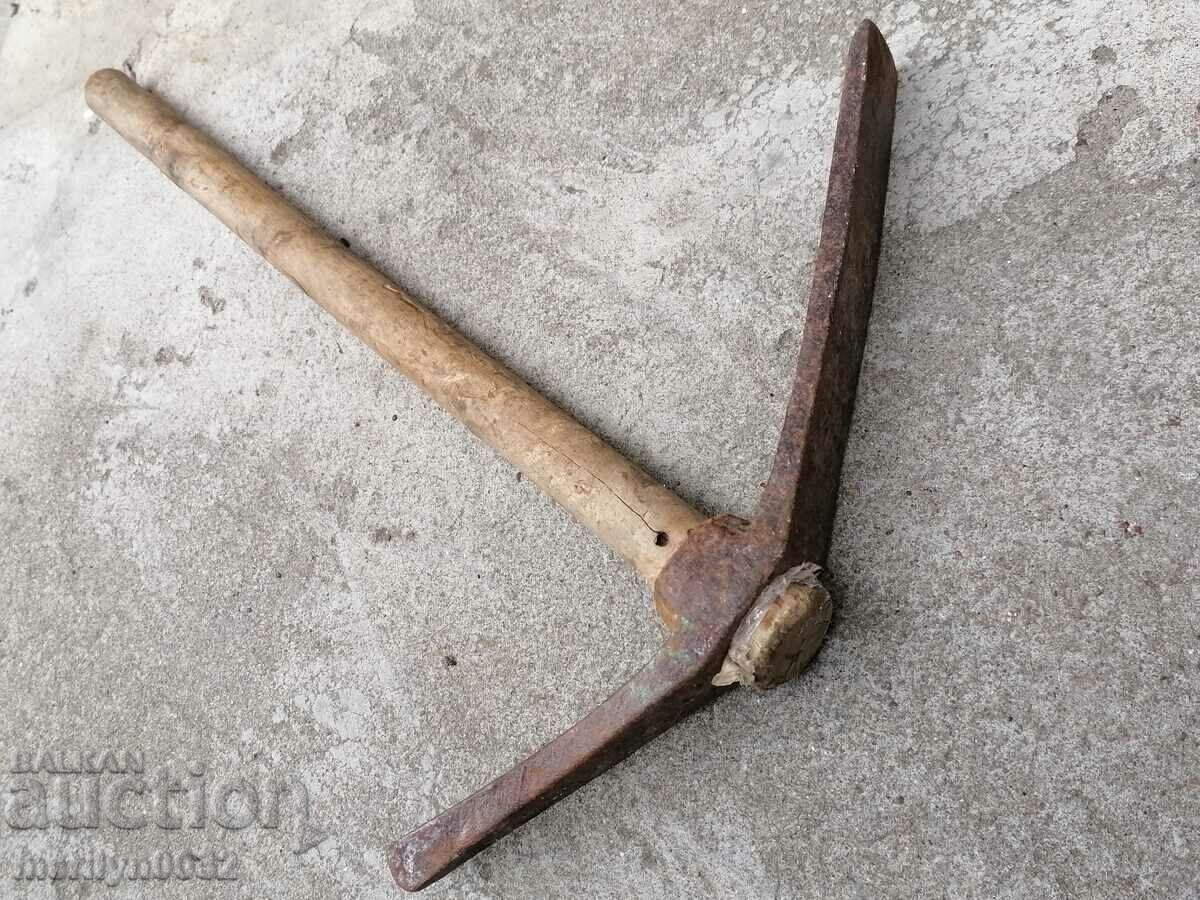 Small Wrought Pickaxe Tool Wrought Iron Primitive - 6 Small Wrought Pickaxe Tool Wrought Iron Primitive - 6