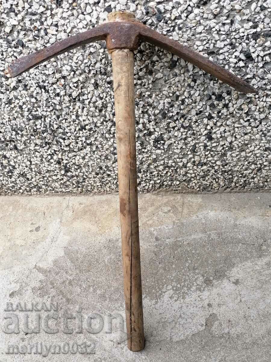 Small pickaxe tool wrought iron primitive