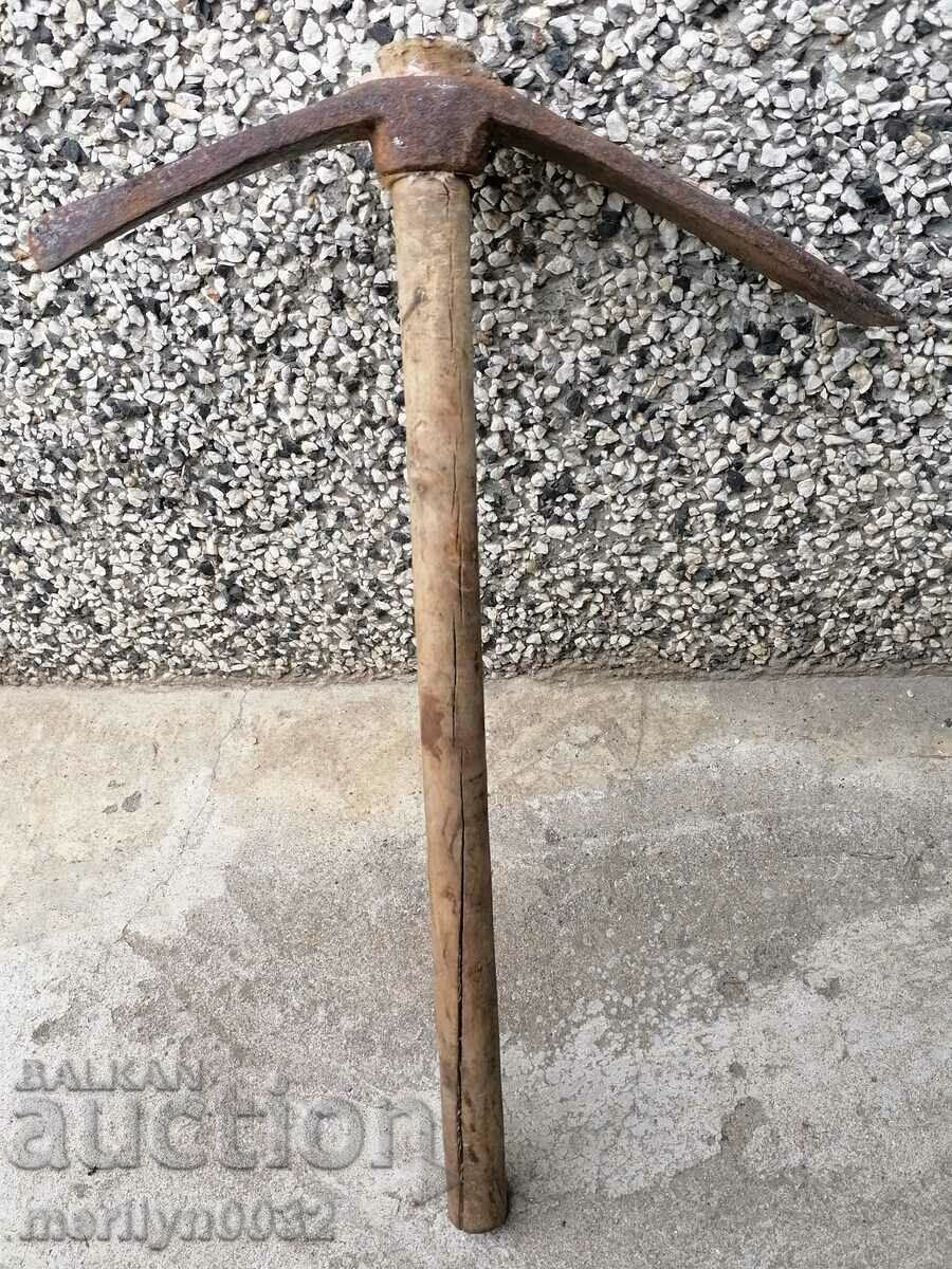 Small Wrought Pickaxe Tool Wrought Iron Primitive