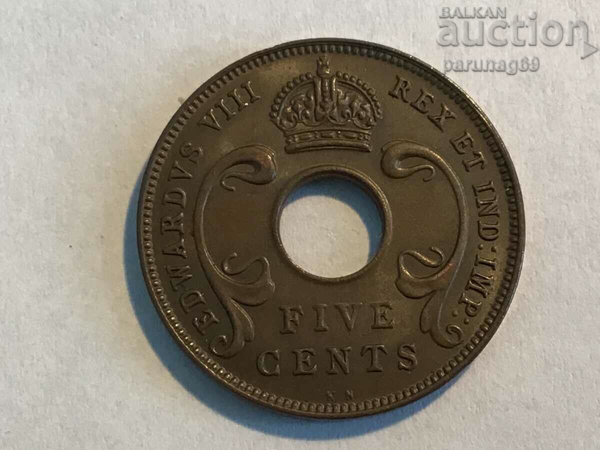 Източна Африка -  колония 5 цента 1936 Едуард VIII - (BS)