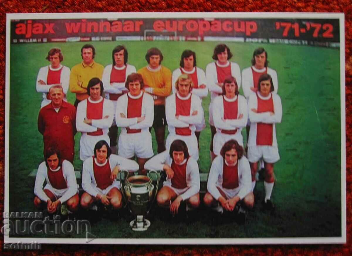 football card Ajax 71/72 copy
