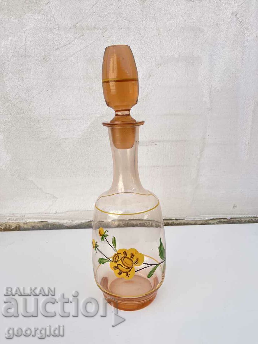 Vintage glass carafe for liqueur / whiskey / brandy. №2234