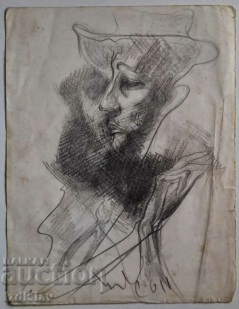 An old two-sided drawing by the artist Petko Petkov