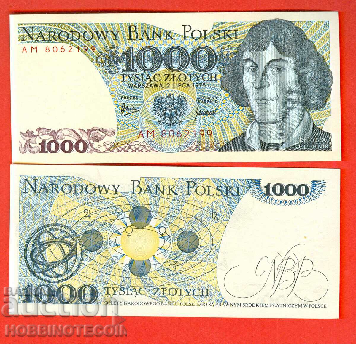 POLAND POLAND 1000 PLN issue 1975 - 2 Letters RARE NEW UNC