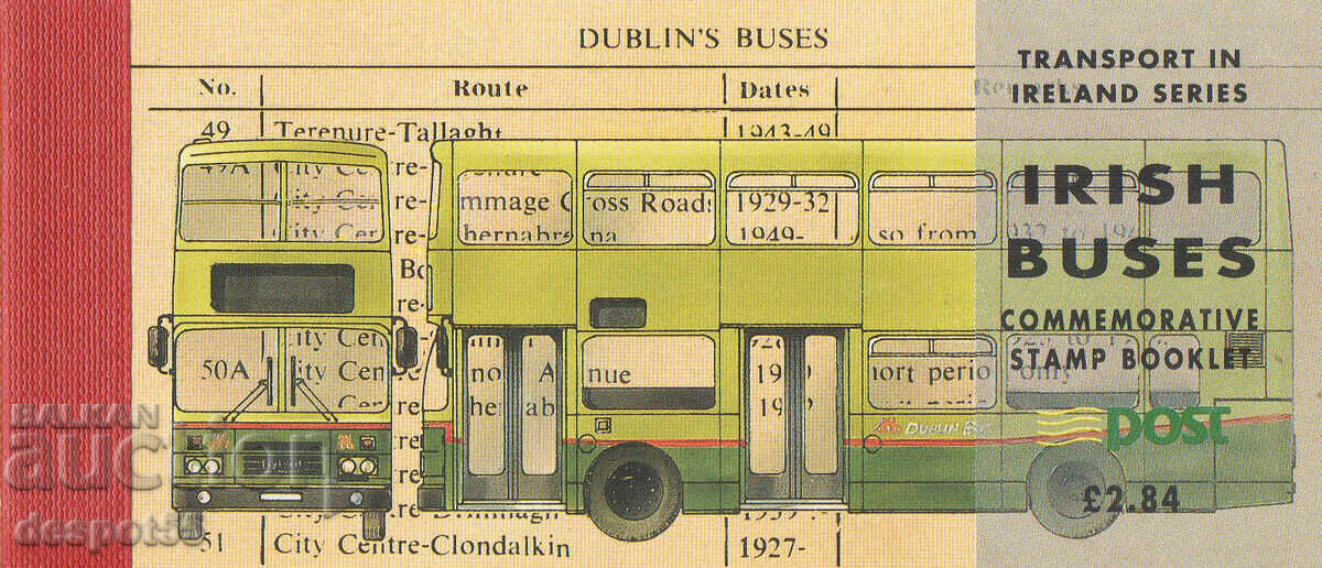 1993. Irlanda. Transport - autobuze istorice. Carnet.