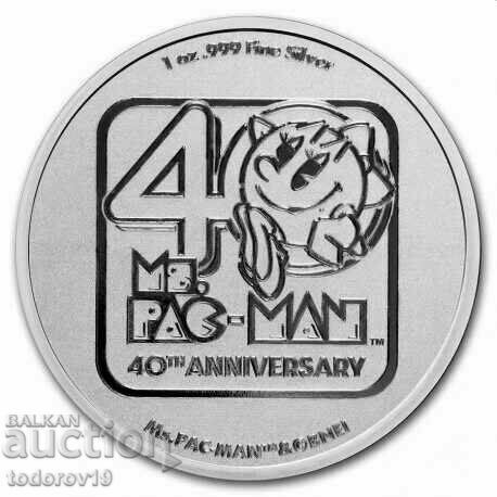 Silver 1 oz Pacman - 40th Anniversary 2021