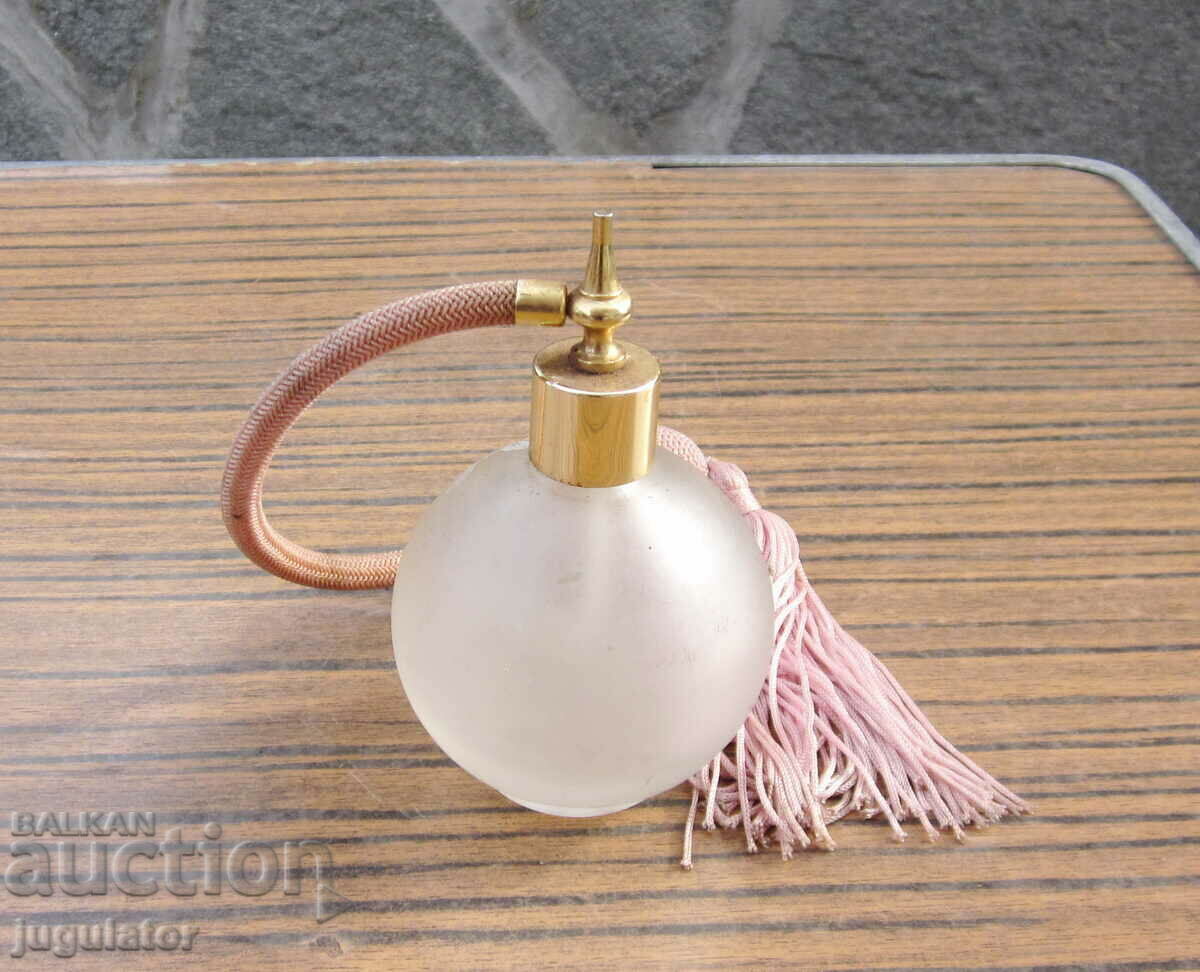antique table glass perfume bottle with pump - 6 antique table glass perfume bottle with pump - 6