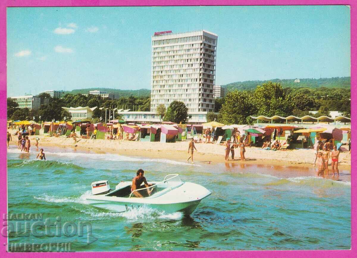 275042 / ЗЛАТНИ ПЯСЪЦИ плажът 1986 България картичка