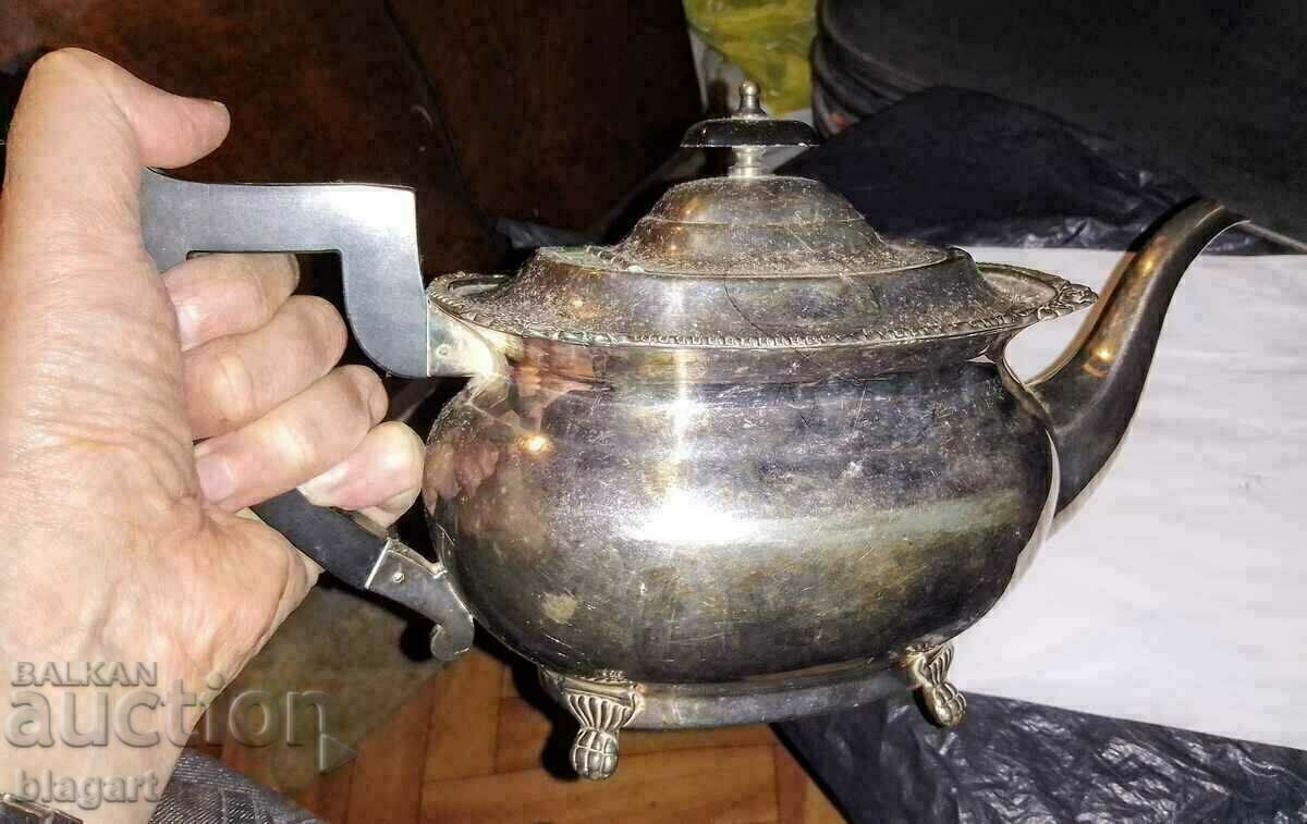 Silver-plated English teapot, coffee pot