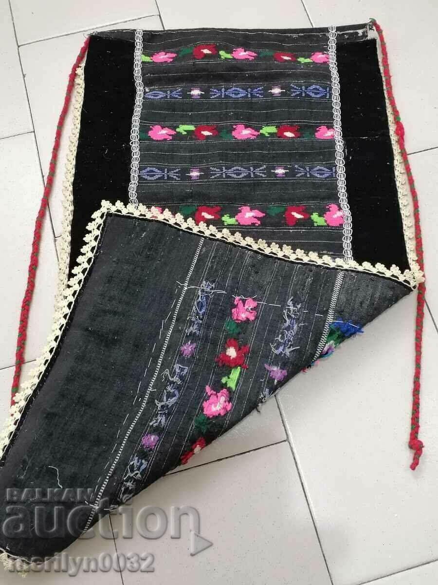 Auction Old hand woven apron with embroidery, costume Auction Old hand woven apron with embroidery, costume