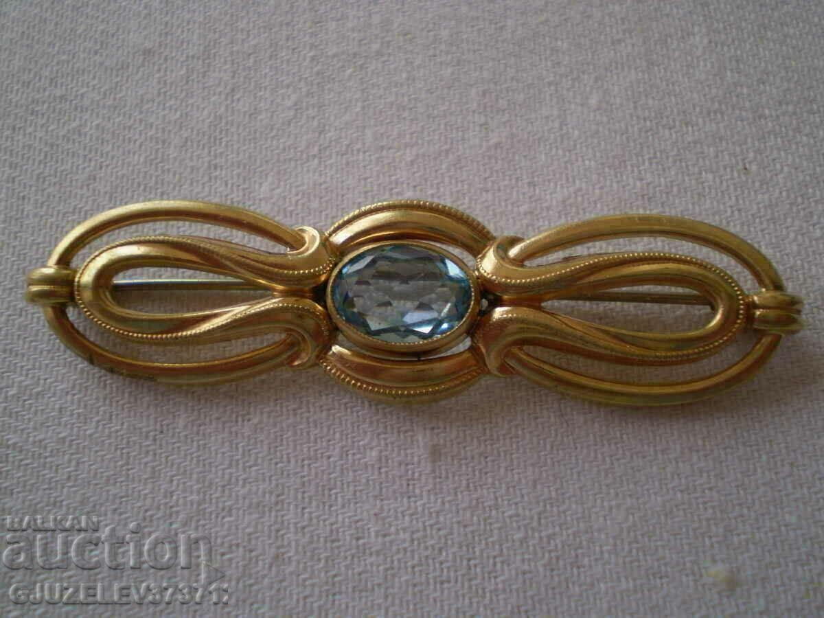 brooch - Art Deco - Germany 30s Antique blue stone - 5