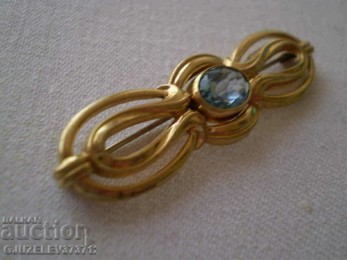 brooch - Art Deco - Germany 30s Antique blue stone - 6