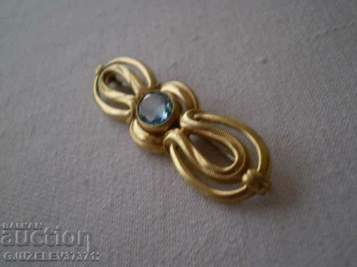 brooch - Art Deco - Germany 30s Antique blue stone - 7