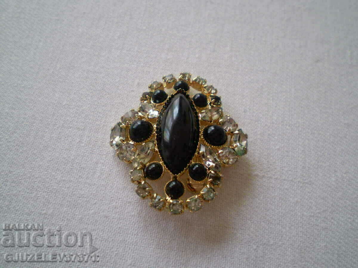 Auction Women's Brooch bronze glass and crystal Auction Women's Brooch bronze glass and crystal