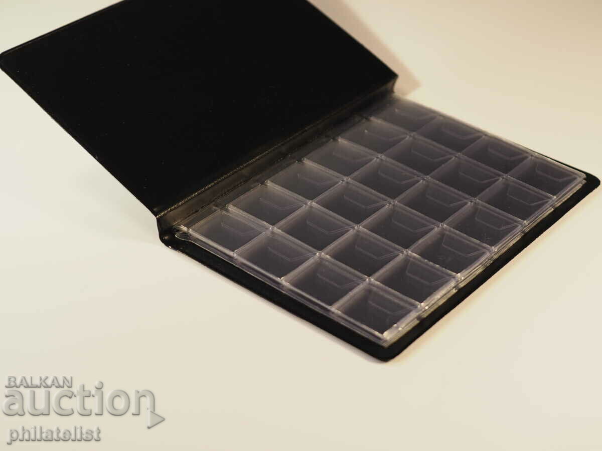 Auction Pocket binder for 192 coins up to 20 mm in diameter. - brown Auction Pocket binder for 192 coins up to 20 mm in diameter. - brown