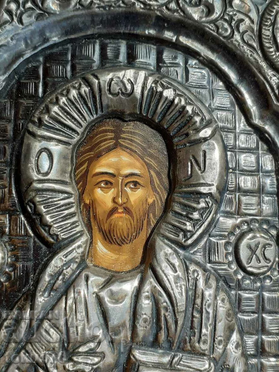 Auction Unique beautiful Greek silver icon Auction Unique beautiful Greek silver icon