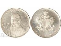 Малта 2 лири 1974 нециркулирала сребърна монета